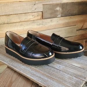Laundry List Patent Black Shoes Slip on Lug Sole